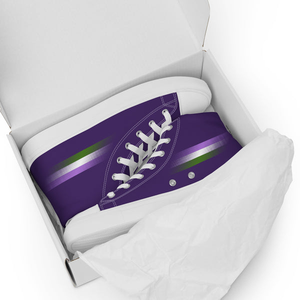 Casual Genderqueer Pride Colors Purple High Top Shoes - Women Sizes