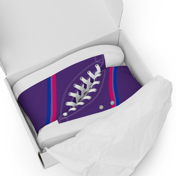 Classic Bisexual Pride Colors Purple High Top Shoes - Women Sizes