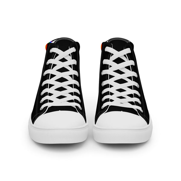 Classic Gay Pride Colors Black High Top Shoes - Women Sizes