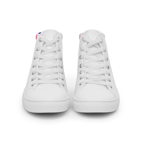 Classic Genderfluid Pride Colors White High Top Shoes - Women Sizes
