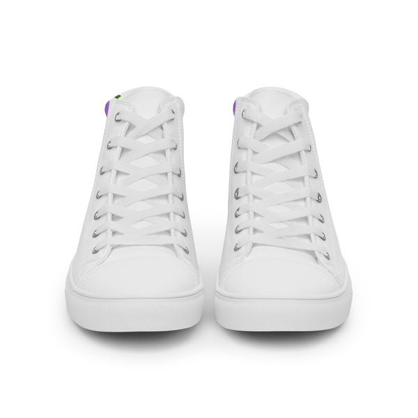 Classic Genderqueer Pride Colors White High Top Shoes - Women Sizes