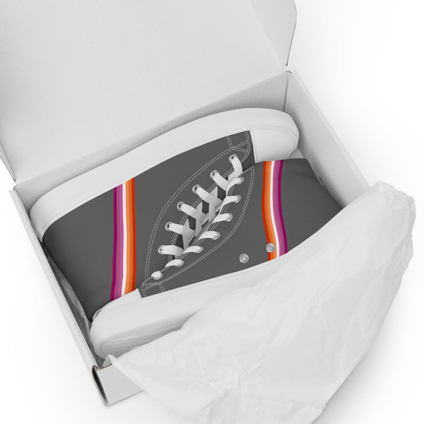 Classic Lesbian Pride Colors Gray High Top Shoes - Women Sizes
