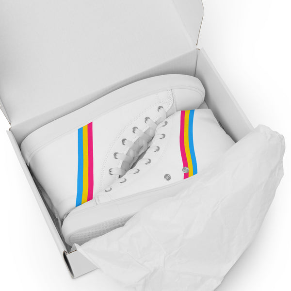 Classic Pansexual Pride Colors White High Top Shoes - Women Sizes