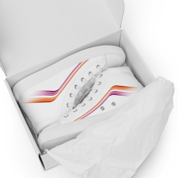 Trendy Lesbian Pride Colors White High Top Shoes - Women Sizes