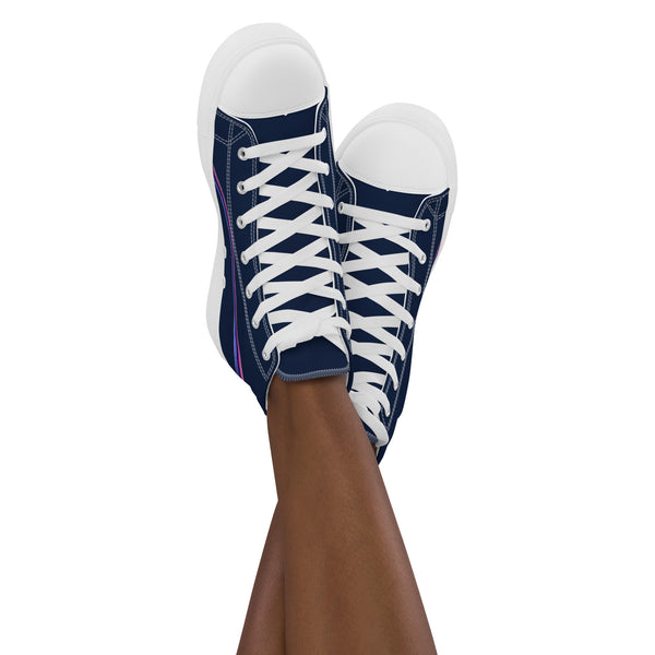 Trendy Omnisexual Pride Colors Navy High Top Shoes - Women Sizes