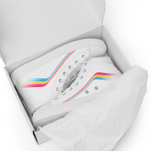 Trendy Pansexual Pride Colors White High Top Shoes - Women Sizes