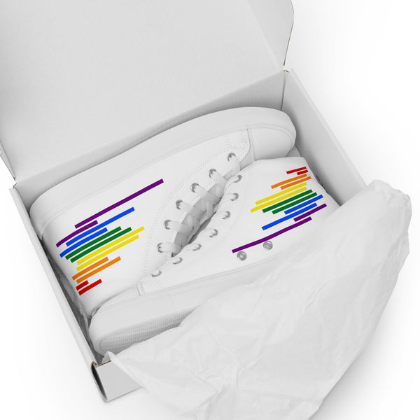 Modern Gay Pride Colors White High Top Shoes