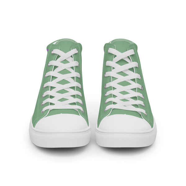 Modern Genderqueer Pride Colors Green High Top Shoes - Women Sizes