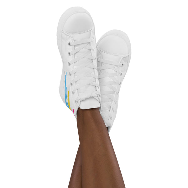 Modern Pansexual Pride Colors White High Top Shoes