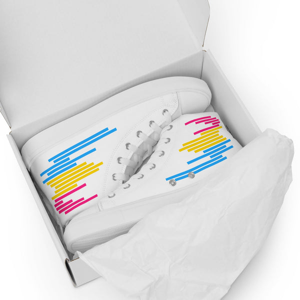 Modern Pansexual Pride Colors White High Top Shoes