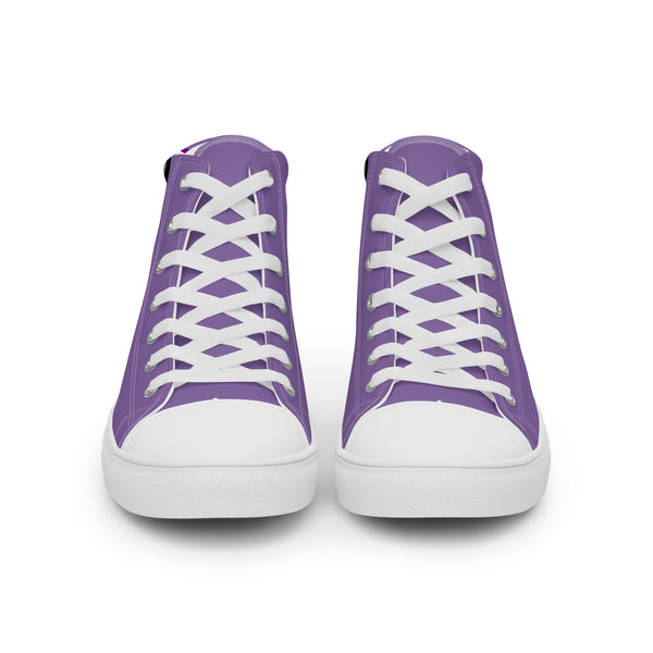 Classic Asexual Pride Colors Purple High Top Shoes - Women Sizes