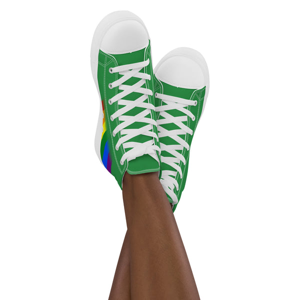 Gay Pride Colors Modern Green High Top Shoes - Women Sizes