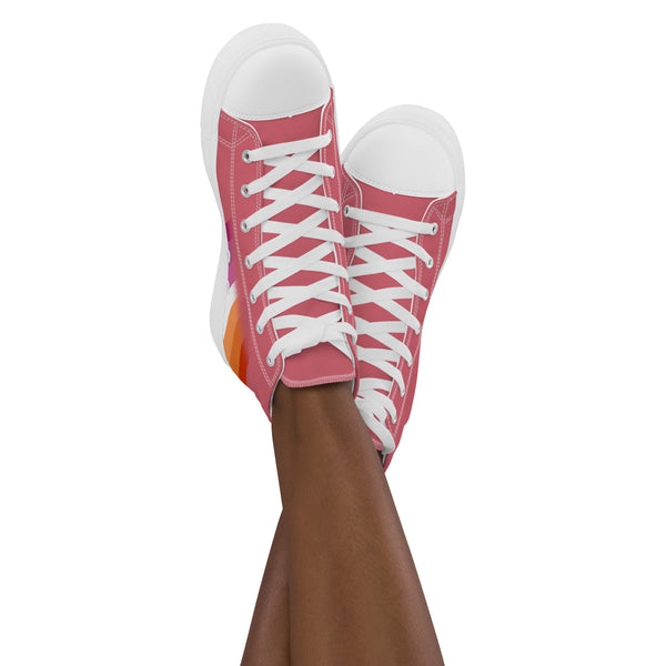 Lesbian Pride Colors Modern Pink High Top Shoes - Women Sizes