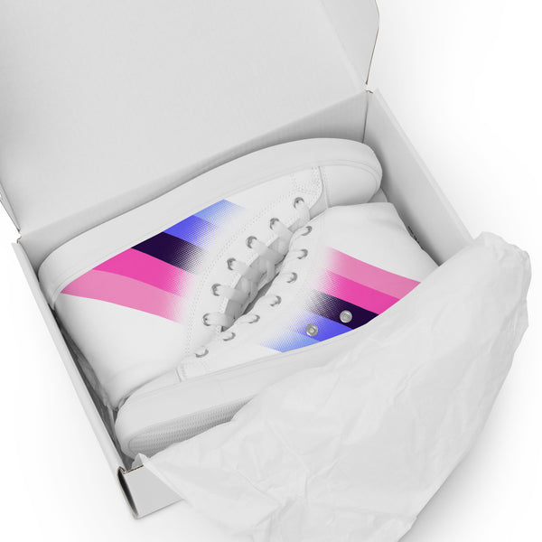 Omnisexual Pride Colors Modern White High Top Shoes - Women Sizes