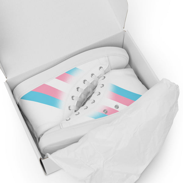 Transgender Pride Colors Modern White High Top Shoes - Women Sizes