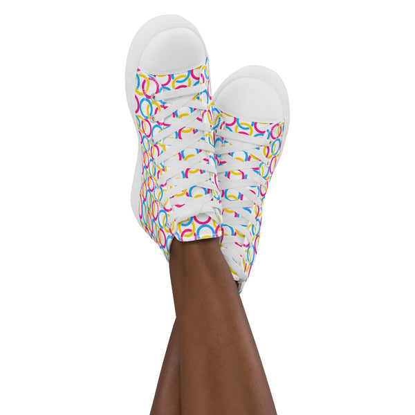 Pansexual Pride Classic White High Top Shoes