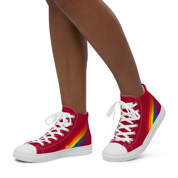 Gay Pride Colors Original Red High Top Shoes - Women Sizes