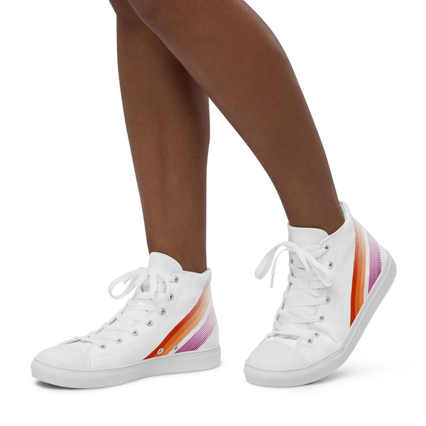 Lesbian Pride Colors Original White High Top Shoes - Women Sizes