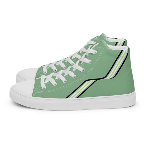 Original Agender Pride Colors Green High Top Shoes - Women Sizes