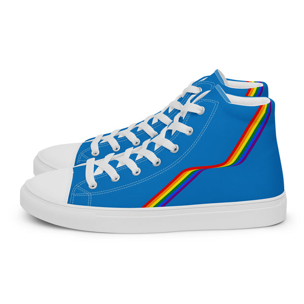 Original Gay Pride Colors Blue High Top Shoes - Women Sizes