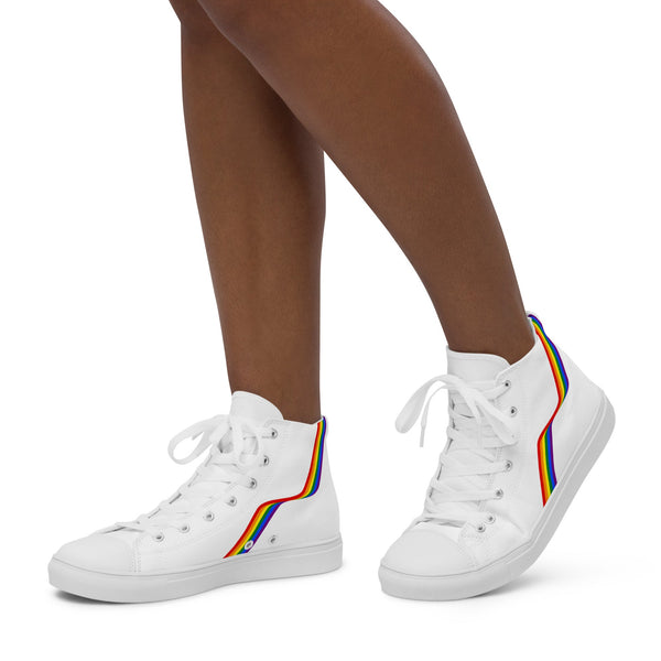 Original Gay Pride Colors White High Top Shoes