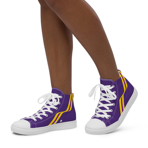 Original Intersex Pride Colors Purple High Top Shoes - Women Sizes