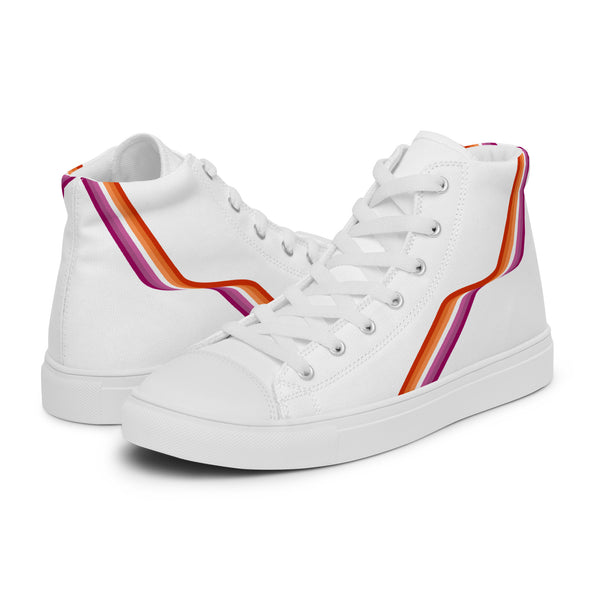 Original Lesbian Pride Colors White High Top Shoes - Women Sizes