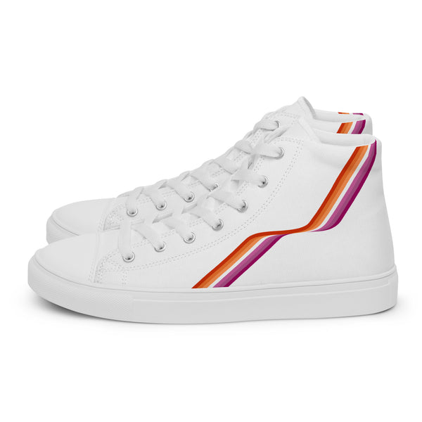 Original Lesbian Pride Colors White High Top Shoes - Women Sizes