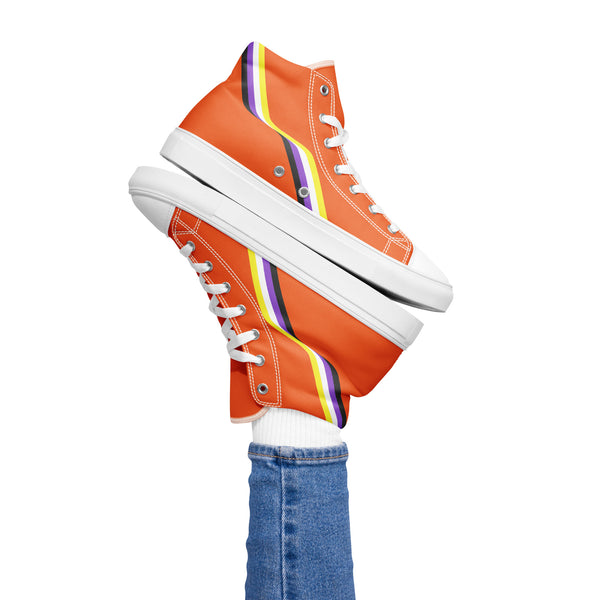 Original Non-Binary Pride Colors Orange High Top Shoes - Women Sizes