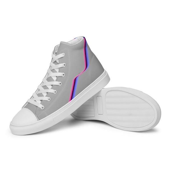Original Omnisexual Pride Colors Gray High Top Shoes - Women Sizes