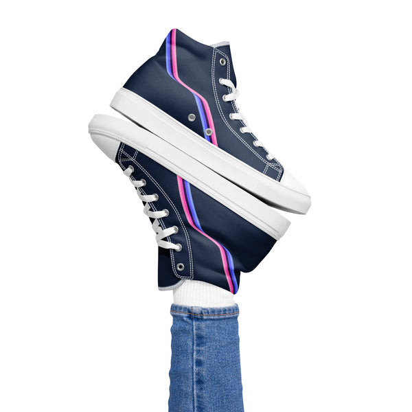 Original Omnisexual Pride Colors Navy High Top Shoes - Women Sizes