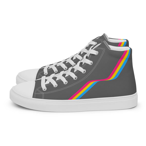 Original Pansexual Pride Colors Gray High Top Shoes - Women Sizes