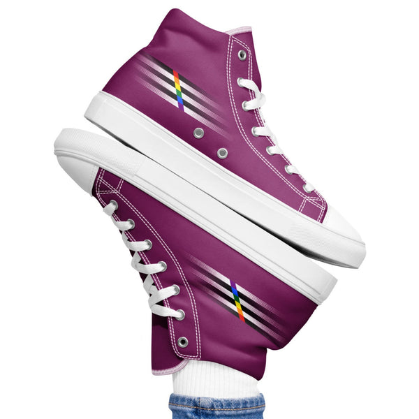 Casual Ally Pride Colors Purple High Top Shoes - Women Sizes