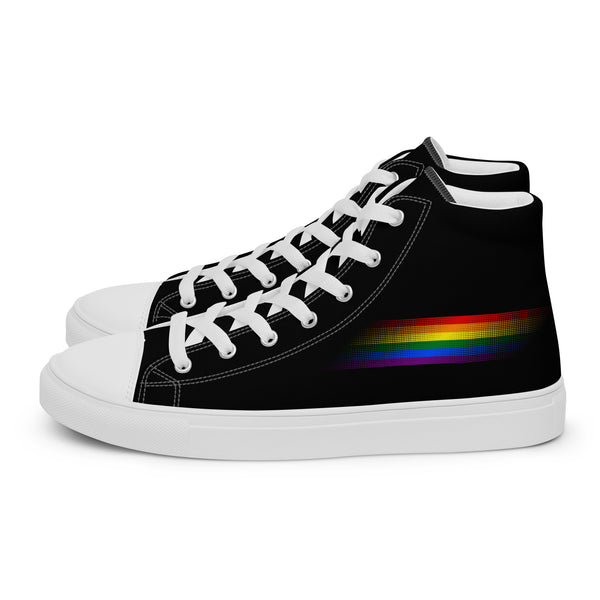 Casual Gay Pride Colors Black High Top Shoes - Women Sizes