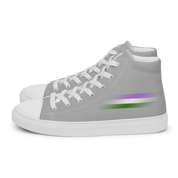 Casual Genderqueer Pride Colors Gray High Top Shoes - Women Sizes