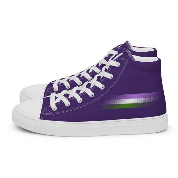 Casual Genderqueer Pride Colors Purple High Top Shoes - Women Sizes