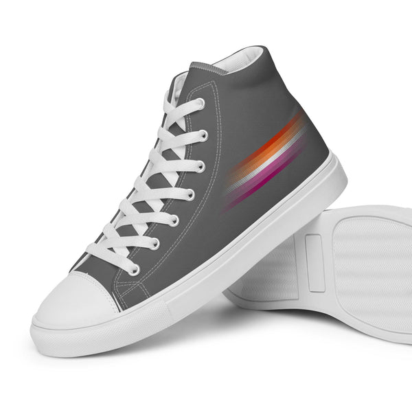 Casual Lesbian Pride Colors Gray High Top Shoes - Women Sizes