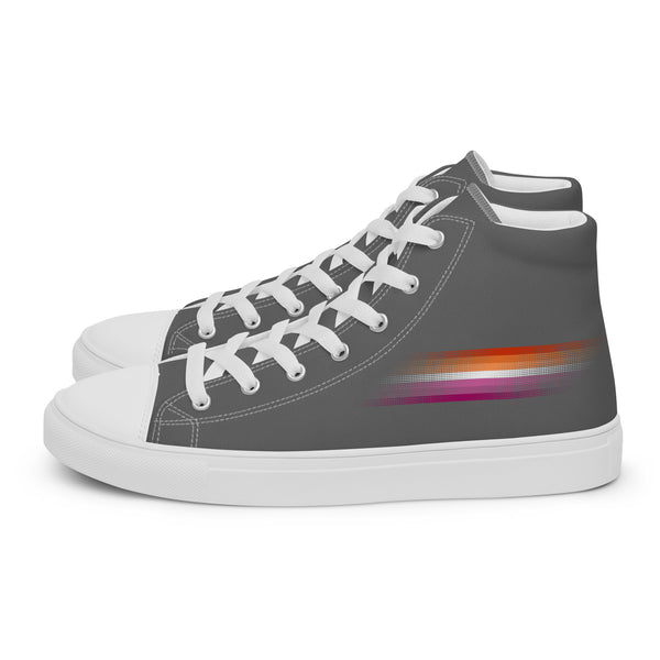Casual Lesbian Pride Colors Gray High Top Shoes - Women Sizes