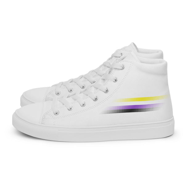Casual Non-Binary Pride Colors White High Top Shoes - Women Sizes