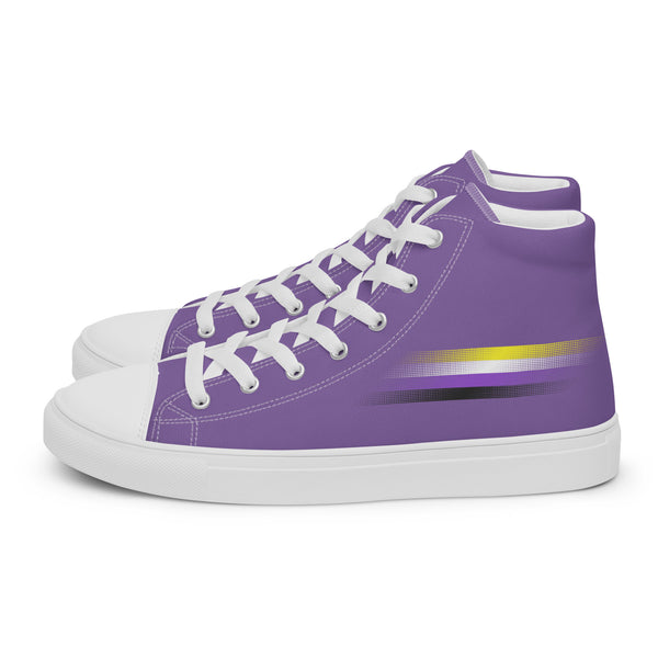 Casual Non-Binary Pride Colors Purple High Top Shoes - Women Sizes