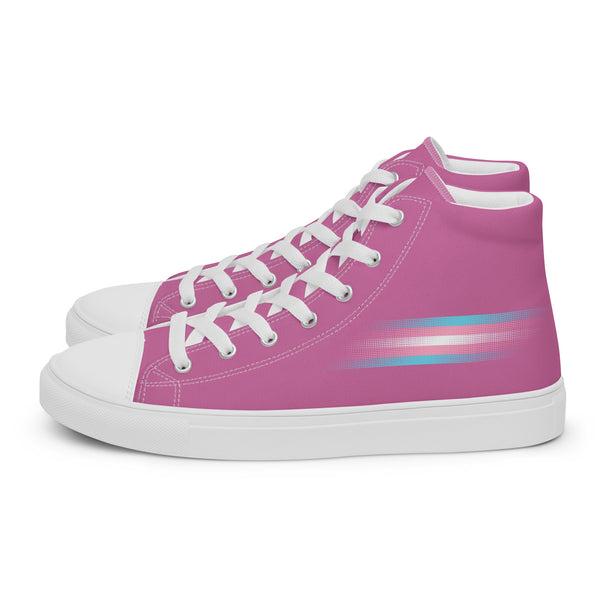 Casual Transgender Pride Colors Pink High Top Shoes - Women Sizes