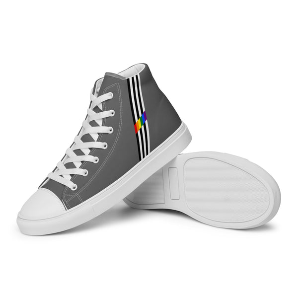 Classic Ally Pride Colors Gray High Top Shoes - Women Sizes
