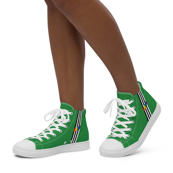 Classic Ally Pride Colors Green High Top Shoes - Women Sizes