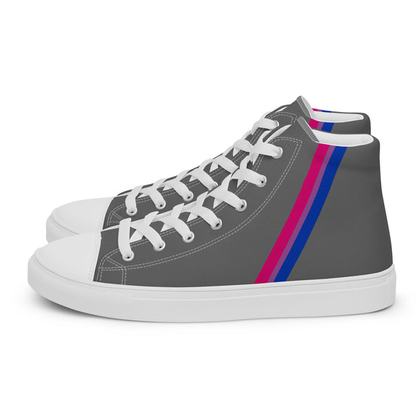 Classic Bisexual Pride Colors Gray High Top Shoes - Women Sizes
