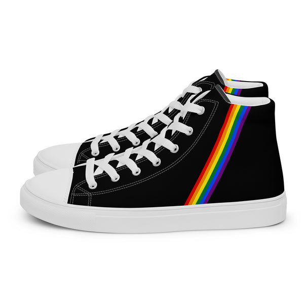 Classic Gay Pride Colors Black High Top Shoes - Women Sizes