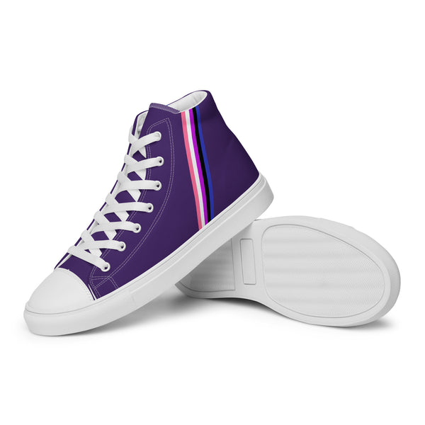Classic Genderfluid Pride Colors Purple High Top Shoes - Women Sizes