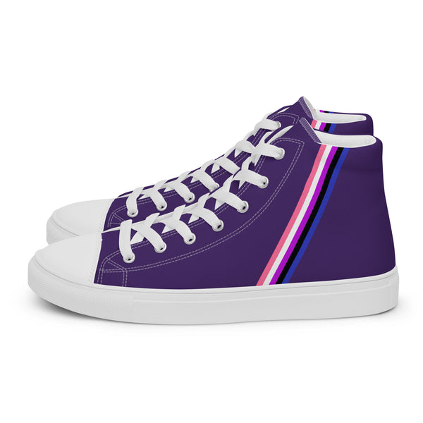 Classic Genderfluid Pride Colors Purple High Top Shoes - Women Sizes
