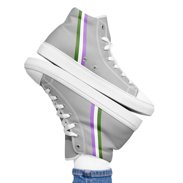 Classic Genderqueer Pride Colors Gray High Top Shoes - Women Sizes