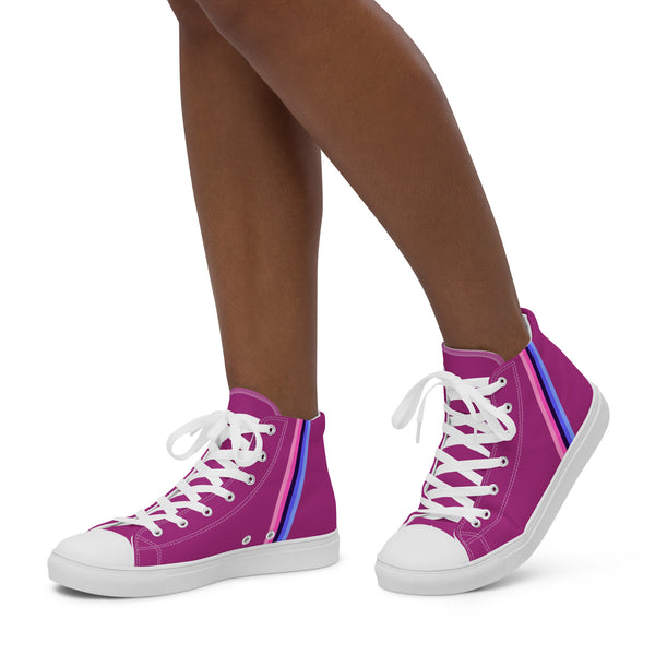 Classic Omnisexual Pride Colors Violet High Top Shoes - Women Sizes