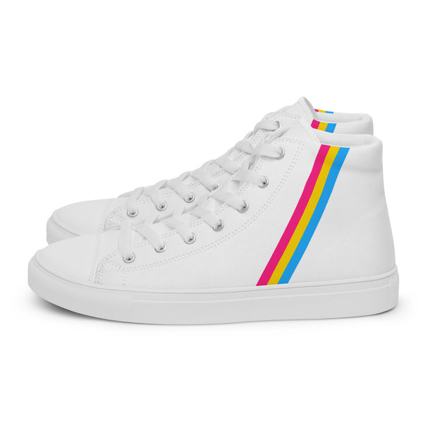 Classic Pansexual Pride Colors White High Top Shoes - Women Sizes